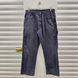 Bulwark FR Flame Resistant Carpenter Work Pants Mens 34x32 Faded Navy Blue Canva